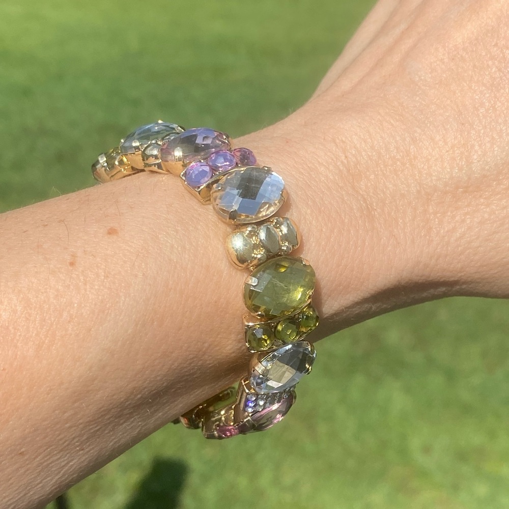Willabee & Ward Venice Bracelet blue pink green white champagne gold stretch